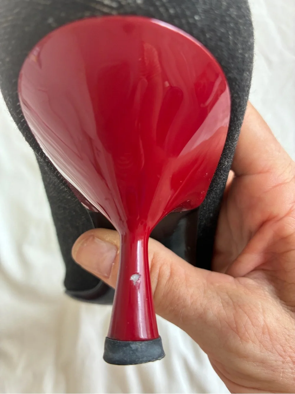 Dolce & Gabbana Black Denim Pointed Toe Red Kitten Heel Pumps with Red Interior